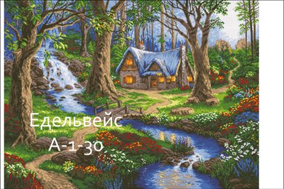 Заготовка для вишивання бісером або нитками формату А-1 Лісовий будиночок А-1-030 фото